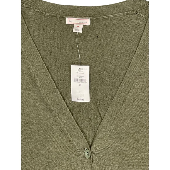 Gap Women's Cardigan Sweater Cotton Button Up Relaxed Fit Cozy Green Medium NWT - Picture 5 of 10
